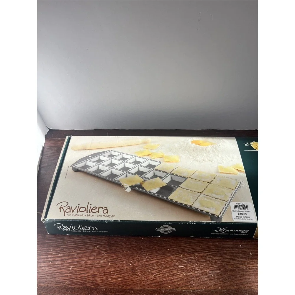 Eppicotispai Aluminum Square Ravioli Mold‎ Made in Italy Open Box Missing Pin